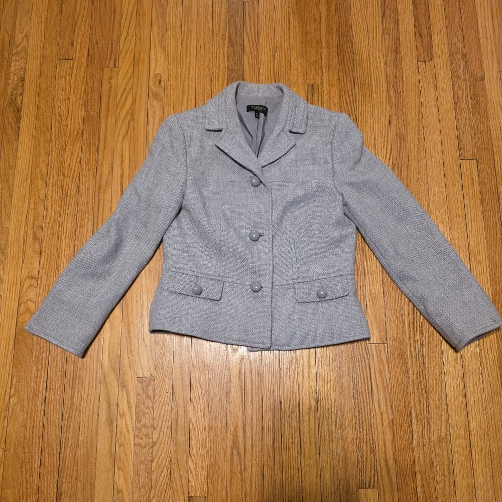 Gray Tweed Women's Button Front Jacket - image 1